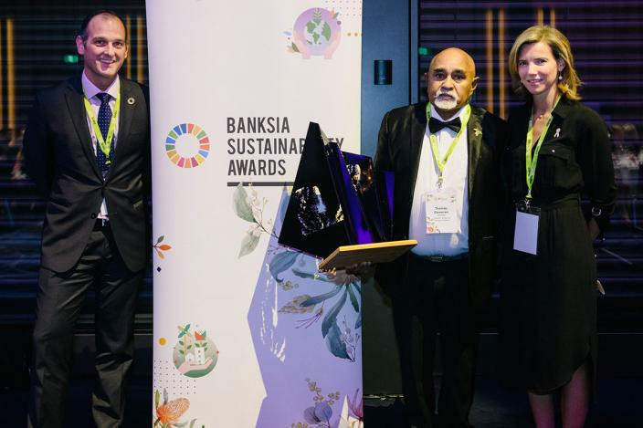 Thomas receiving his 2019 Banksia Award